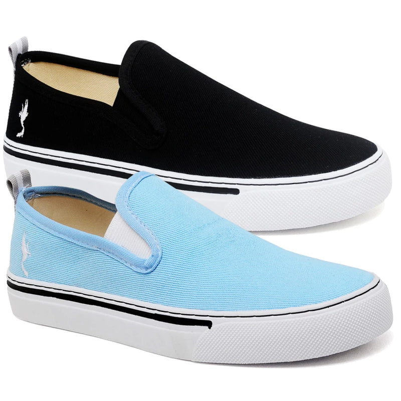 Kit 2 Pares Tênis Feminino Sapatinha Slip On Calce Facil Polo Blu Conforto e Praticidade do 34 ao 39 - Compras Chaves