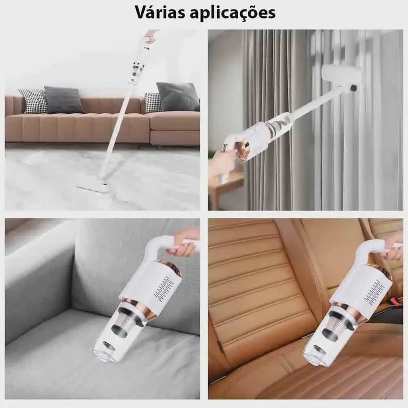 Aspirador de Pó Limpeza portátil Sem Fio Multifuncional para Limpeza de Casa Manual - Compras Chaves