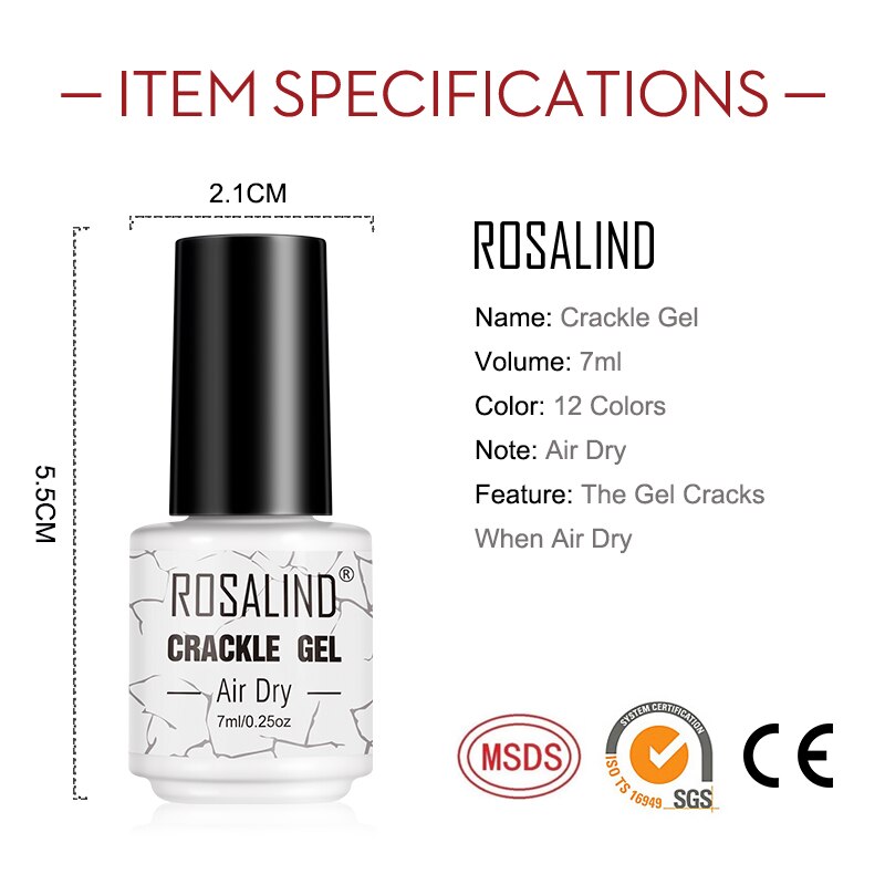 Esmalte de Unha Gel Rosalind - Efeito Crackle - Compras Chaves