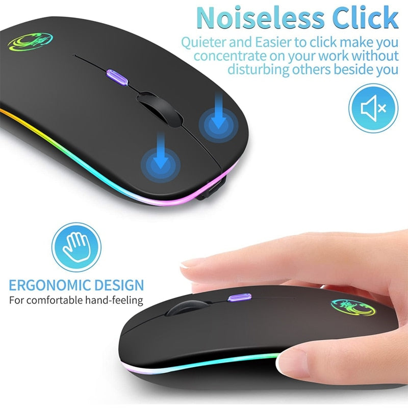 Mouse Wireless Bluetooth RGB Recarregável iMice - Compras Chaves