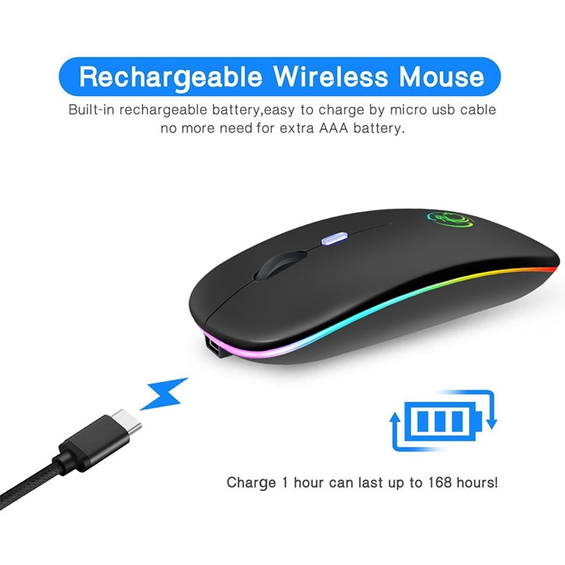 Mouse Wireless Bluetooth RGB Recarregável iMice - Compras Chaves