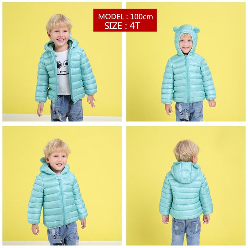 Jaqueta Infantil Puffer com Capuz - Basic Colors - Compras Chaves