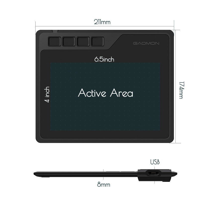 Mesa Digitalizadora Desenho Gráfico e Digital GAOMON S620 - Compras Chaves