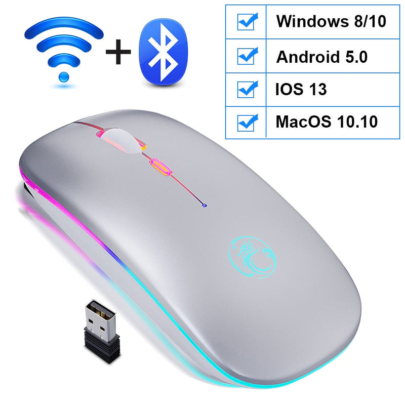 Mouse Wireless Bluetooth RGB Recarregável iMice - Compras Chaves