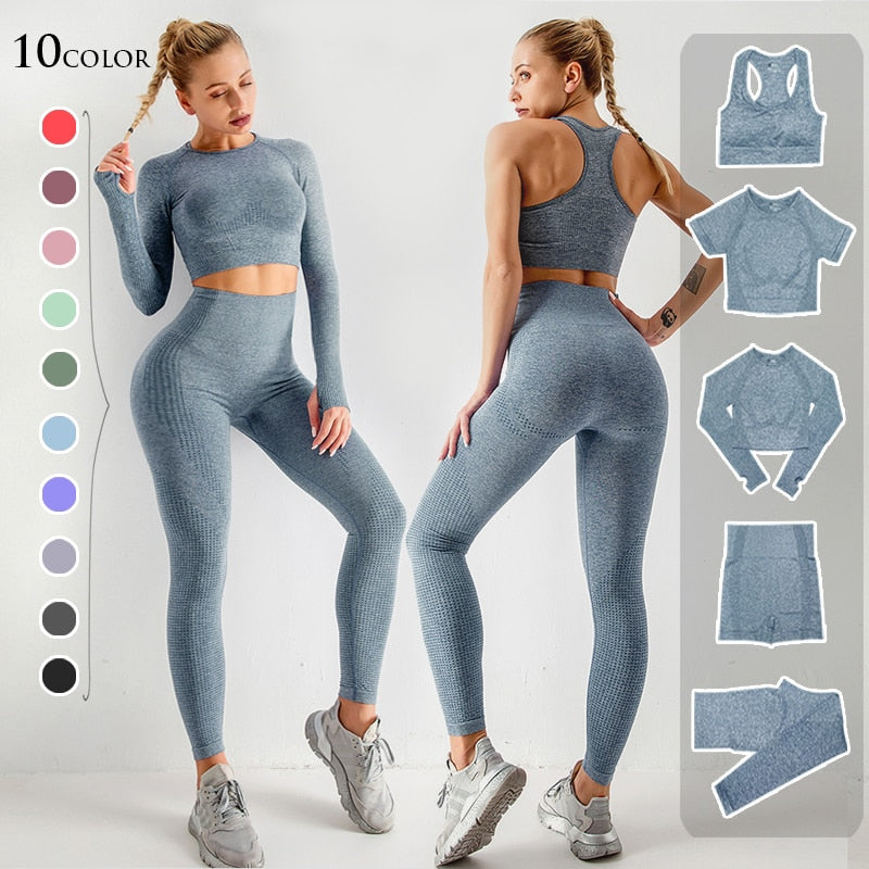 Conjunto Feminino Fitness Yoga - 5 peças - Compras Chaves