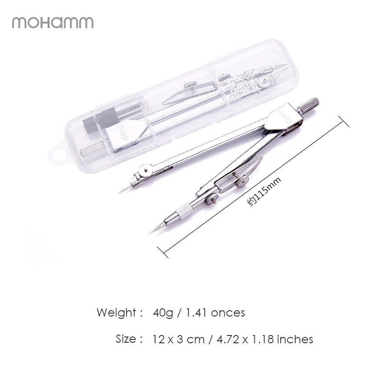Deli-Aço Inoxidável Desenho Bússola, Matemática Geometria Ferramentas para Círculos, Material Escolar, Estudo Papelaria, Included Box - Compras Chaves