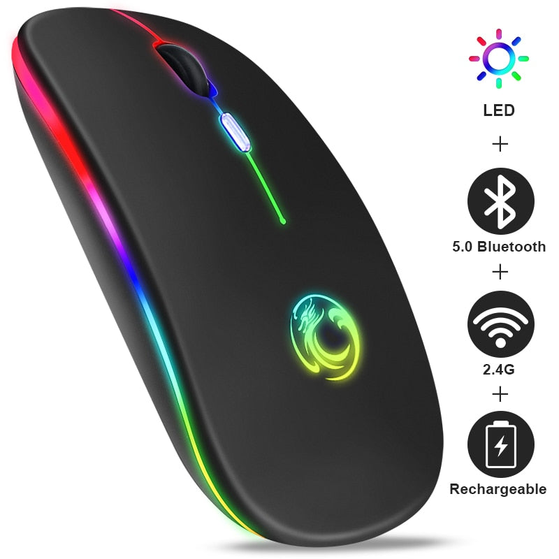 Mouse Wireless Bluetooth RGB Recarregável iMice - Compras Chaves