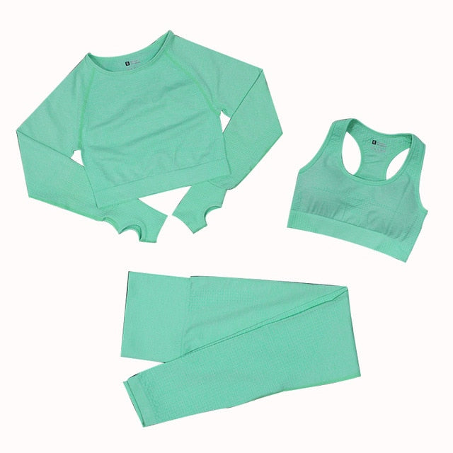 Conjunto Feminino Fitness Yoga - 3 peças - Compras Chaves