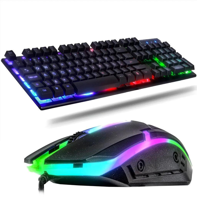 Kit Gamer Teclado Semi Mecânico + Mouse 3200dpi Usb Rgb Iluminado Jogos Pc - Compras Chaves