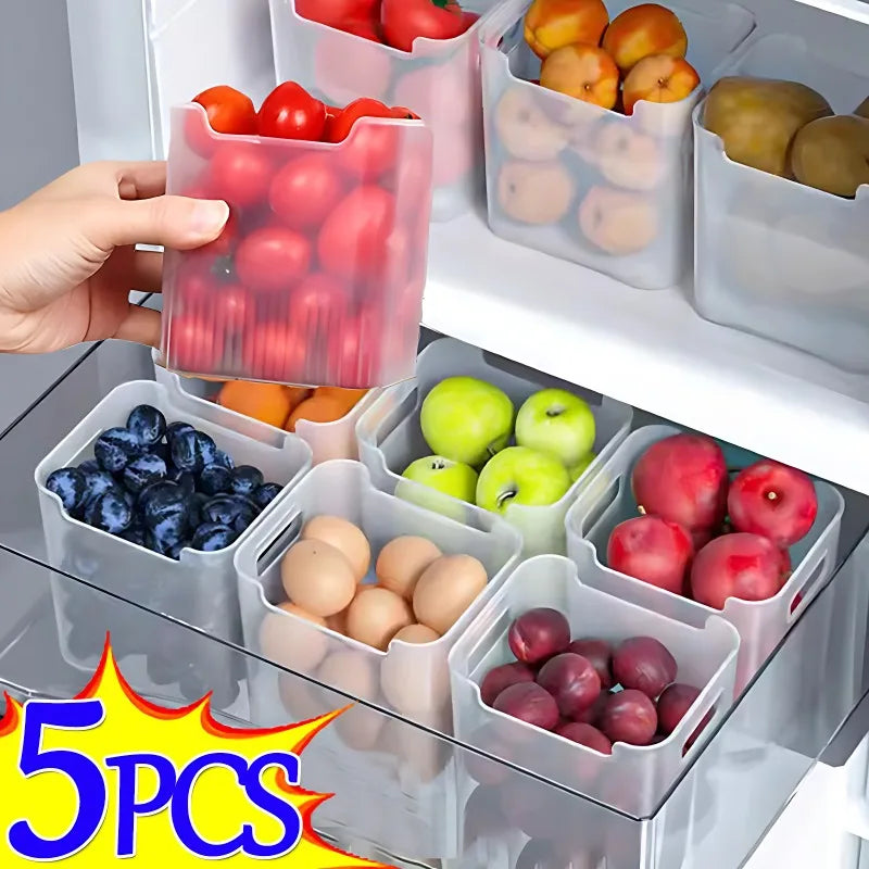 Frigorífico Food Storage Boxes, Organizador de alimentos frescos, Frutas e Spice Crisper, Food Container, Casa e Cozinha, 1 Pc, 5Pcs - Compras Chaves