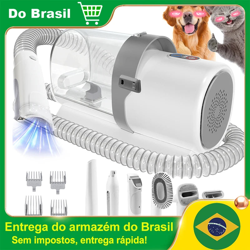 Pet Grooming Kit para cão, 2.5L Aspirador, 99% Cabelo Pet, baixo ruído, 3 níveis de sucção, 7 ferramentas de derramamento, Novo - Compras Chaves