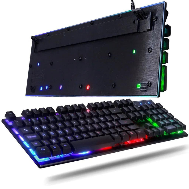 Kit Gamer Teclado Semi Mecânico + Mouse 3200dpi Usb Rgb Iluminado Jogos Pc - Compras Chaves