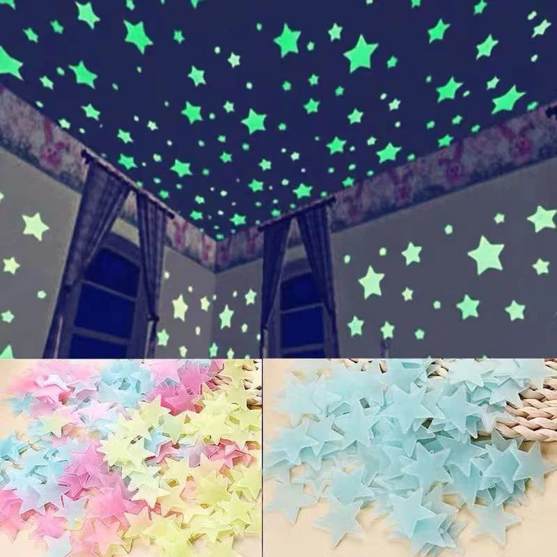 Brilho no escuro Estrelas de néon fluorescentes, decoração do quarto para criança - Compras Chaves