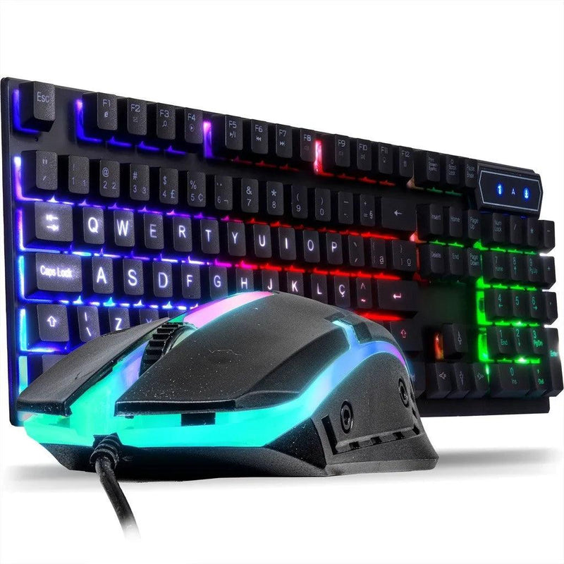 Kit Gamer Teclado Semi Mecânico + Mouse 3200dpi Usb Rgb Iluminado Jogos Pc - Compras Chaves