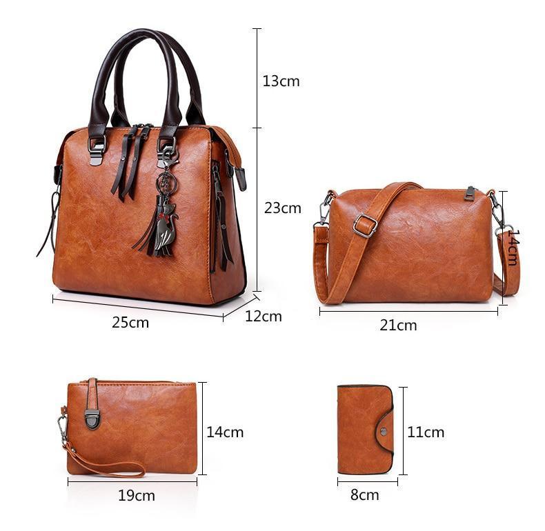 Kit de Bolsas Femininas com 4 peças Vintage Classic - FRETE GRÁTIS - Compras Chaves