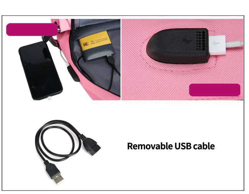 Mochila Feminina com Entrada USB e Trava Anti-Roubo - Compras Chaves