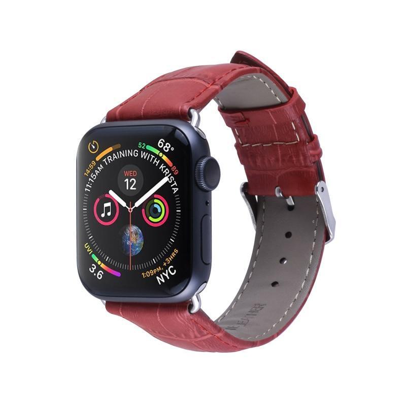 Pulseira de Couro para Apple Watch 38/40/42/44mm - Compras Chaves